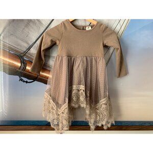 ML Kids Dress Size 4T Brown Lace Preowned
